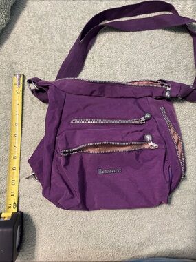 Purple Lightweight Backpack Bag with Multiple Zip Pockets